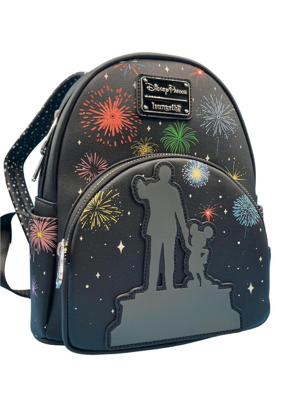 Disney Parks Loungefly Mini Backpack Womens Black Disney 100 Fireworks Light Up